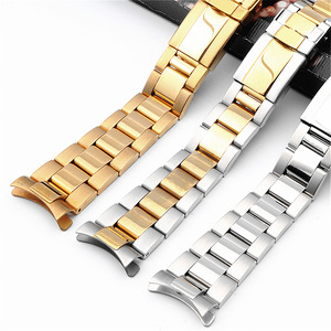 Luxus 20mm Schraub verbindungen Uhren armband Vergoldetes massives Edelstahl-Uhren armband mit Austern-Einsatz verschluss für Taucher uhren - Product Image 2