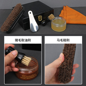 Kit de Cuidado de Zapatos de Cuero de 6 Piezas con Cepillo, Paño de Pulido, Calzador y Acondicionador para Cuero para Hombres - Product Image 3