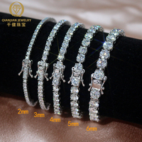 Collier plaqué or 18 carats, argent 925, diamants VVS1, chaîne tennis en moissanite, bracelets à maillons tendance, bijoux hip-hop pour dropshipping