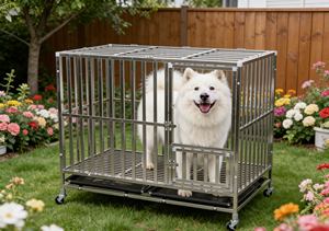 <span class=keywords><strong>Cage</strong></span> pour chien en acier inoxydable soudé pliable et portable, écologique, galvanisée, facile à assembler, <span class=keywords><strong>cage</strong></span> de nourrissage, clôture, treillis - Product Image 5