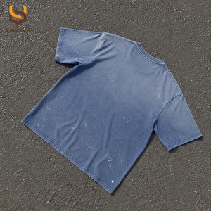 Custom LOGO <b>Geometric</b> Print 100% Cotton Oversized Boxy Heavy Weight Vintage Acid Sun Faded Washed Mens T <b>Shirts</b> - Product Image 2