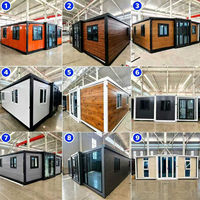 Maison conteneur pliable à panneaux sandwich 20 pieds, 2 chambres, hauteur intérieure 2400 mm, livrée pliée, logement résidentiel type granny flat
