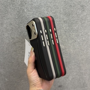 Étuis de luxe en cuir PU magnétiques pour téléphones portables iPhone 17 16 Pro Max avec porte-cartes, cadre métallique pour appareil photo, coque antichoc - Product Image 3