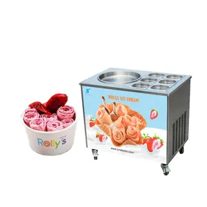 Double Pan Fry Rolled Ice Cream Maker High Quality Thailand Rolled Fried Ice Cream Machine