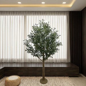 Vente en gros de plantes artificielles au look réel de <span class=keywords><strong>2</strong></span>.6 mètres, <span class=keywords><strong>olivier</strong></span> en pot dans un pot en plastique pour intérieur et extérieur - Product Image 1