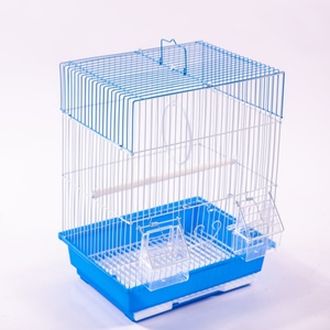 Gabbia per Pappagalli in Acciaio Inox con Nido Sospeso e Vassoio Antispruzzo, Mangiatoia per l'Allevamento di Uccelli in Metallo e Plastica - Product Image 6