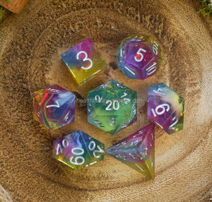 7 קוביות יח'\סט פוליהדראל מותאם אישית 4/6/8/10/12/20 אגאר dnd קצה קוביות הליבה הנוזלית בקצה נוזל אריזה - Product Image 4