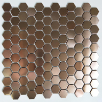 Mosaïque hexagonale en métal de luxe CP MOSAIC, en acier inoxydable, pour cuisine, douche, mur, crédence, sol de salle de bain