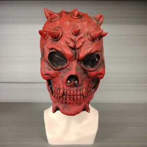 Skull Warrior <span class=keywords><strong>Death</strong></span> Demon Máscara de látex Cosplay de Halloween y máscara de fiesta de casa embrujada transfronteriza para fanáticos del terror - Product Image 1