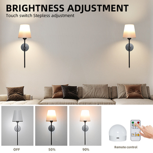 <span class=keywords><strong>Applique</strong></span> murale d'intérieur dorée RGB à intensité variable sans fil, fonctionnant sur batterie, avec télécommande, lot de 2 lampes murales rechargeables - Product Image 5