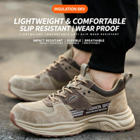 Chaussures de sécurité pour hommes et femmes, élégantes, résistantes aux chocs, anti-perforation, embout en plastique, dessus en peau de porc, légères, été