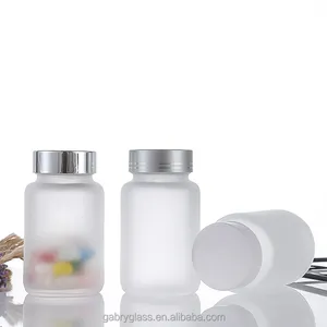 Capsules en verre pour pilules, 120ml, emballage givré, organiseur, bouteille d'eau