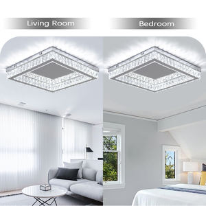 Moderne K9 Kristall Decken leuchte Quadrat 3D gedruckt Logo Französisch Design-Stil Neue moderne Home Dekorative Lichter für Schlafzimmer - Product Image 3