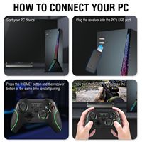 Manette de jeu PC168 à double vibration, vente chaude d'usine, sans fil 2.4G, compatible avec plusieurs plateformes et appareils