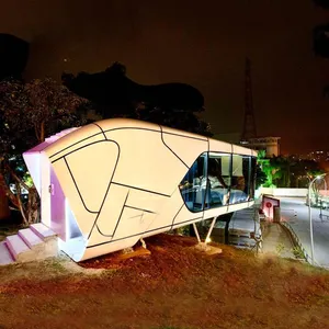 Vintage Caravan Sản Xuất Nhà Cung Cấp Luxury Đúc Sẵn Di Động Capsule Nhà Hiện Đại Cắm Trại Nhà Với Đầy Đủ Thiết Bị Nhà Bếp - Product Image 1