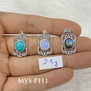 Colgante de piedras preciosas Premium Plata de Ley 925 Bohemio Con Joyas de Plata 925 Original - Product Image 1