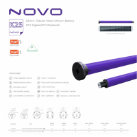 Motor Tubular NOVO K25 con Batería de Litio de 25 mm, Tuya Zigbee, Control Remoto, Automatización del Hogar Inteligente, Persianas Enrollables Recargables Zebra