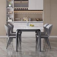 Table à manger en forme de patte d'éléphant, table à manger en pierre de luxe légère, table à manger moderne et simple, chaises de salle à manger pour la maison