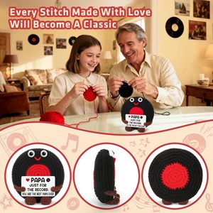 <span class=keywords><strong>Cadeau</strong></span> de musique en vinyle au crochet pour le Fête <span class=keywords><strong>des</strong></span> Pères, grand-père et petit-enfant - Idéal pour anniversaire et retraite - Product Image 5