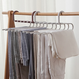 Custom Logo/Color Space Saving Wardrobe Closet Hanger <b>Rack</b> Organizer Non-Slip Magic Pants Hanger for Trousers Scarves Skirts - Product Image 4