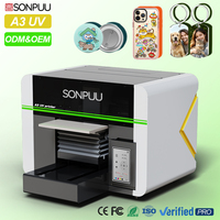 Impresora de Escritorio de Tinta UV de Tamaño A3 con Cabezal de Impresión I3200 para Impresión de Etiquetas USB, Insignias, Carcasas de Teléfono, Pelotas de Golf, Llaveros