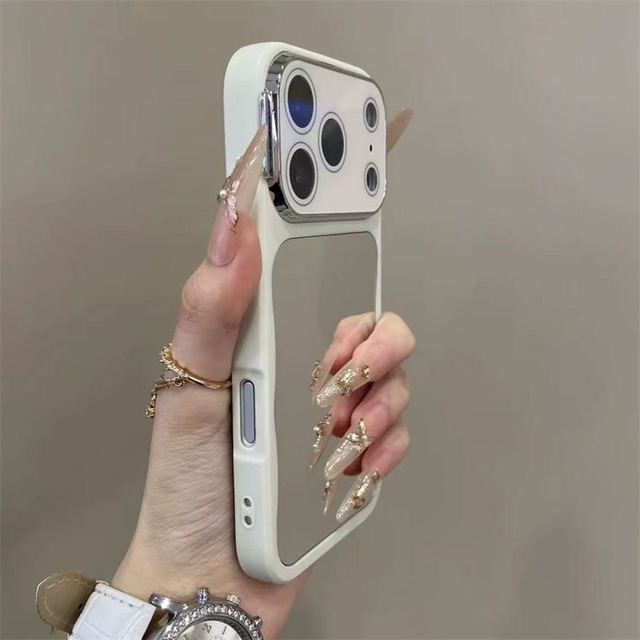 Luxury Metal Lens Protective Shockproof PC Make up Mirror Phone Case for iPhone 17 16 15 14 Pro Max 17 air 13 12 11