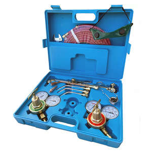 Kit de antorcha de oxígeno y acetileno, juego de herramientas de soldadura y corte de estilo americano con interruptor único chapado en cobre para oxígeno, acetileno y propano - Product Image 1