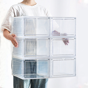 Sneaker storage clear magnetic plastic shoe box
