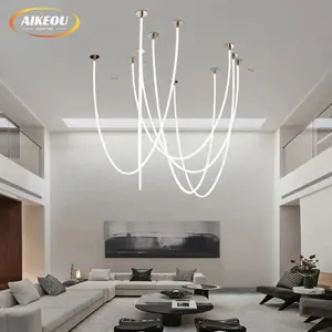 Led light home decor lamps restaurant hanging Round 360 degree led linear silicone modern pendant flex light neon