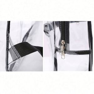 Sac à dos transparent en PVC noir pour femme, tendance et abordable, idéal pour l'école - Product Image 6
