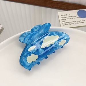 Hot Bán New Phong Cách Thời Trang Acrylic Montage Lớn Móng Vuốt Tóc Phụ Nữ Ngọt Ngào Cô Gái Đám Mây Bầu Trời Lớn Tóc Claw Clip Phụ Kiện Tóc - Product Image 2