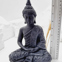 Statue de bouddha indien en résine, fait à la main, pièce de vitrine noire, Antique pour la décoration de la maison, cadeaux, Sculpture de bouddha