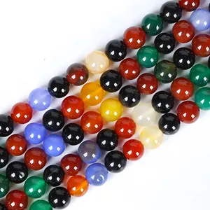 Wholesale High Quality Natural Color Agate Beads With Holes For Bracelet Jewelry Making Gem Loose Beads