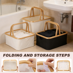 ตะกร้าเก็บของขายดี พร้อมหูหิ้ว ตะกร้าผ้าแคนวาส - Product Image 3