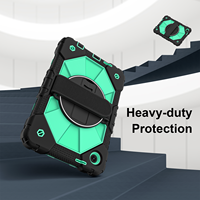 Étui antichoc Armor pour T-Mobile Revvl Tab 2 10.1 2025 avec support rotatif à 360°, dragonne et bandoulière, bicolore OEM ODM