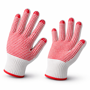 Gants tricotés antidérapants en PVC à points, sans couture, 10G 13G, en coton CVC, avec poignets élastiques, pour la manutention, l'emballage, la logistique, gants de sécurité - Product Image 4