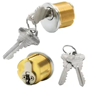 กระบอกล็อคทองเหลือง SC1 กระบอกล็อคประตูพร้อมกุญแจ 1 1/4 '' 1 1/8 '' ราคาโรงงานจีนกระบอกล็อคประตูรักษาความปลอดภัย