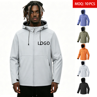 Individuelles Logo ODM Garment-Dyed Arbeits-Winddichte Outdoor-Wasserdichte Softshell-Kapuzenjacke Frühling Kapuzen-Reißverschlussjacke Herren Mode Casual