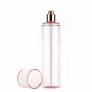 150ml 250ml Cylinder Round Customized Color Pink Plastic Fine Mist Spray Pet Plastic Spray Bottle With Perfume/facial Spray Pump