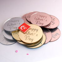 Großhandel Happy Vatertag Laser markierung Glänzende Farbe Spiegel Acryl scheibe Dessert Kuchen Dekoration Zubehör Zubehör
