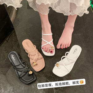 موضة جديدة للنساء والفتيات الصيف في الهواء الطلق أحذية الشاطئ الشرائح النمط الكوري في الهواء الطلق اليومية عارضة التسوق شبشب - Product Image 3
