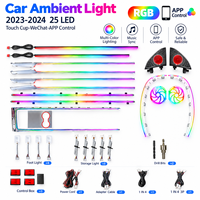 Für Tesla Model 3 Y RGB Dynamisches Ambientelicht Innenraum-LED-Beleuchtungs-Upgrade-Kit APP-Steuerung Atmosphärenlampe Nachrüstset