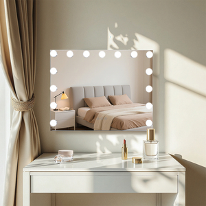 Hochwertiger Tisch-Schminkspiegel Einseitig Weiß Hollywood-Stil 15 LED-Leuchten Dimmbar für Großhandel - Product Image 1