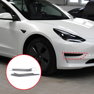 Accesorios externos cromados de acero inoxidable automotriz adecuados para Tesla 2021 MODELO <span class=keywords><strong>Y</strong></span> tira decorativa de luz antiniebla delantera - Product Image 2