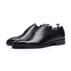 Zapatos de Cuero Genuino de Alta Gama para Hombre, con Punta Cuadrada, Impermeables, Casuales de Negocios para Otoño, Formales, con Cordones, Elegantes - Product Image 1