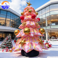 Sapin de Noël gonflable géant personnalisé avec base en tronc d'arbre, décoration de Noël pour les fêtes en plein air, les centres commerciaux, les cours et les festivals