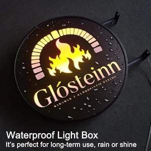 ป้ายไฟ LED ทรงกลมแบบกำหนดเอง กล่องไฟอะคริลิค กรอบอะลูมิเนียม ติดผนัง ป้ายแสดงโลโก้แบบมีไฟตกแต่ง - Product Image 4