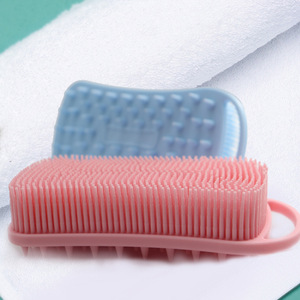 New Silicone Simple Square Shower Brush Portable Wall Mountable Massage Shampoo Brush Silicone Shower Brush - Product Image 2