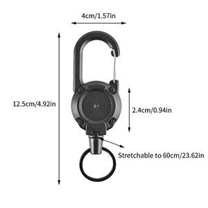 Porte-clés rétractable en forme de U en alliage de zinc, capacité de charge de 10 kg, porte-clés multifonctionnel portable pour l'extérieur avec mousqueton - Product Image 4