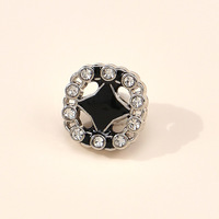 Boutons-pression en alliage de zinc lavables, personnalisés, en forme de cœur et carrés, incrustés de diamants ronds, brillants, pour accessoires vestimentaires de mode
